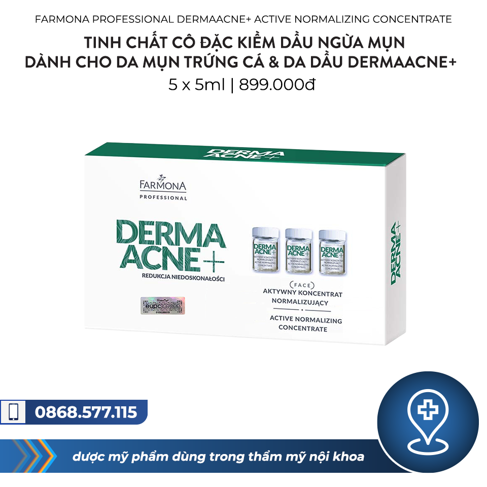 Tinh chất cô đặc kiềm dầu ngừa mụn dành cho da mụn Trứng cá & da dầu Dermaacne+