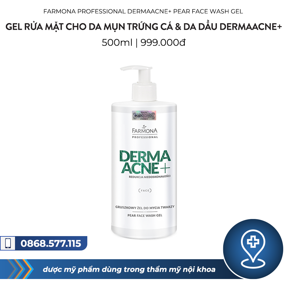 Gel rửa mặt cho da mụn trứng cá & da dầu Dermaacne+